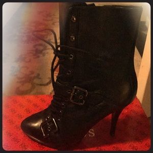 Black leather boots